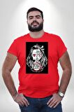 Anime Demon Slayer  Kırmızı Büyük Beden Erkek Kadın Unisex Basic Ön Baskılı Tişört