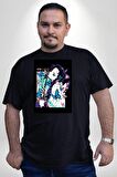 Shinobu Kocho Demon Slayer  Siyah Büyük Beden Erkek Kadın Unisex Basic Ön Baskılı Tişört