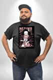 Nezuko Demon Slayer Siyah Büyük Beden Erkek Kadın Unisex Basic Ön Baskılı Tişört