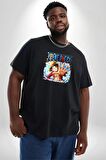 OP Manga Anime Monkey D.Luffy Siyah Büyük Beden Erkek Kadın Unisex Basic Ön Baskılı Tişört