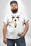 Pennywise Vs Georgie Korku Filmi Beyaz Büyük Beden Kadın Erkek Ünisex  Basic Ön Baskılı Tişört