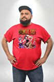 One Piece Nico Robin Kırmızı Büyük Beden Erkek Kadın Unisex Basic Ön Baskılı Tişört