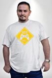 Game Oyun Alanı Beyaz Büyük Beden Kadın Erkek Ünisex  Basic Ön Baskılı Tişört