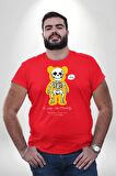 Mutlu Ol Kırmızı Büyük Beden Erkek Kadın Unisex Basic Ön Baskılı Tişört