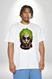 Albert Einstein Joker Why So Genius  Beyaz Büyük Beden Kadın Erkek Ünisex  Basic Ön Baskılı Tişört
