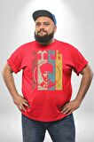 Atatürk İmzalı Türk Logo Kırmızı Büyük Beden Erkek Kadın Unisex Basic Ön Baskılı Tişört