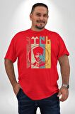 Atatürk İmzalı Türk Logo Kırmızı Büyük Beden Erkek Kadın Unisex Basic Ön Baskılı Tişört