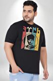 Atatürk İmzalı Türk Logo Siyah Büyük Beden Erkek Kadın Unisex Basic Ön Baskılı Tişört