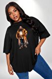 Rubeus Hagrid Harry Potter Karakteri  Siyah Büyük Beden Erkek Kadın Unisex Basic Ön Baskılı Tişört