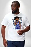 Joel Embiid Basketbol Philadelphia  Beyaz Büyük Beden Kadın Erkek Ünisex  Basic Ön Baskılı Tişört