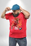 Chicago Bulls 91 Dennis Rodman Kırmızı Büyük Beden Erkek Kadın Unisex Basic Ön Baskılı Tişört