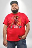 Chicago Bulls 91 Dennis Rodman Kırmızı Büyük Beden Erkek Kadın Unisex Basic Ön Baskılı Tişört
