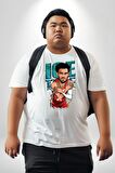 Trae Young Basketbol Oyuncusu Karikatür Atlanta Hawks Beyaz Büyük Beden Kadın Erkek Ünisex  Basic Ön Baskılı Tişört