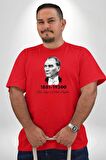Atatürk 10 Kasım Anma Kırmızı Büyük Beden Erkek Kadın Unisex Basic Ön Baskılı Tişört