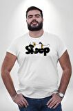 Sleep Homer Uykucu Simpsons Baba Beyaz Büyük Beden Kadın Erkek Ünisex  Basic Ön Baskılı Tişört