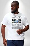 Skyline Nissan Hızlı Ve Öfkeli Fast Furious Beyaz Büyük Beden Kadın Erkek Ünisex  Basic Ön Baskılı Tişört