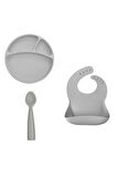 Porsiyon Set Powder Grey(tabak+basic Önlük+nam Nam)