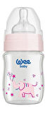 Wee Baby Klasik Plus Geniş Ağızlı Isıya Dayanıklı Cam Biberon 180ML - Pembe