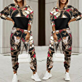 Livizmir Moda Kadın Uzun Kollu V Yaka Göğüs Altı Kadife Detay Mikro Ikili Takım