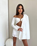 Livizmir Moda Kadın Dalgıç Kumaş şort Etek Ve Halka Bluz Ikili Takım