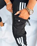 Livizmir Moda Kadın Uzun Kollu Beyaz şerit Detay Kargo Cep Iki Iplik Ikili Takım