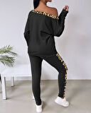 Livizmir Moda Kadın Uzun Kollu Leopar Detay Viskon Iki Iplik Ikili Takım