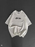 Livizmir Moda Unisex Baskılı Oversize T-Shirt - Beyaz