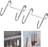 Microcase Paslanmaz Çelik Metal Banyo Duşakabin Mutfak vb Alanlar için Askılık M Model - SİYAH AL4838 2 Adet