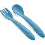 Babyjem Dökülmeyen Tabak & Mama Kaşık Çatal Takımı Mavi ART-350/495