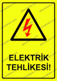Elektrik Tehlikesi! Uyarı Levhası