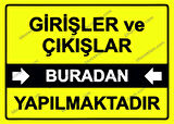 Girişler ve Çıkışlar Buradan Yapılmaktadır Uyarı Levhası