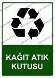Kağıt Atık Kutusu Uyarı Levhası