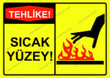 Tehlike! Sıcak Yüzey! Uyarı Levhası