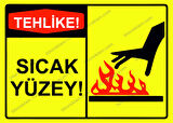 Tehlike! Sıcak Yüzey! Uyarı Levhası