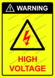 WARNING HIGH VOLTAGE Uyarı Levhası