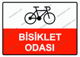 Bisiklet Odası Uyarı Levhası