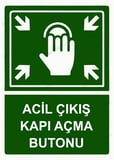 Acil Çıkış Kapı Açma Butonu Uyarı Levhası