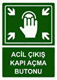 Acil Çıkış Kapı Açma Butonu Uyarı Levhası