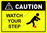 Cautıon Watch Your step Uyarı Levhası