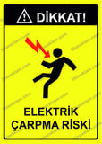 Dikkat! Elektrik Çarpma Riski Uyarı Levhası