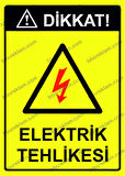 Dikkat! Elektrik Tehlikesi Uyarı Levhası
