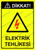 Dikkat! Elektrik Tehlikesi Uyarı Levhası