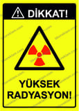Dikkat! Yüksek Radyasyon! Uyarı Levhası