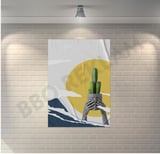 Kaktüs Collage Retro Ahşap Poster