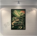 Nostalji Araba Retro Ahşap Poster