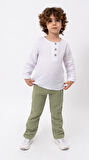 Unisex Bebek&Çocuk %100 Pamuklu Müslin Alt Üst Pijama Takım-Yeşil | 3-6 ay