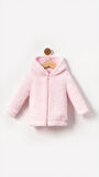 Fermuarlı Kapüşonlu Bebek Peluş Welsoft Kışlık Hırka-Pembe | 3-4 Yaş