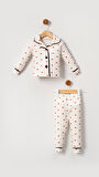 Kalpli Kız Bebek Alt Üst 2'li Pijama Takım- Siyah Beyaz | 3-6 ay