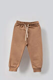 Tarz Etiketli Cepli Mevsimlik Pamuklu Bebek&Çocuk 2'li Alt Üst Takım-Bej | 1-2 Yaş