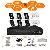 Bycam 6 Kameralı Gece Görüşlü Full Hd 1080P Kamera Seti 320GB HardDisk -6K0D